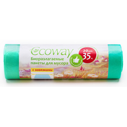 Биоразлагаемые пакеты для мусора  с завязками 35 л., 20 шт (35 л)