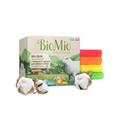 BIO-COLOR Экологический стиральный порошок для цветного белья БЕЗ ЗАПАХА с экстрактом хлопка концентрат, 1,5 кг