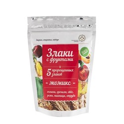 Экомикс злаковый с фруктами - сухой завтрак из пророщенных злаков, 200 г