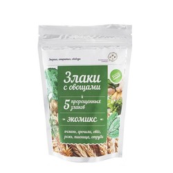 Экомикс злаковый с овощами - сухой завтрак из пророщенных злаков, 200 г