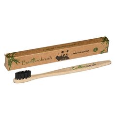 Купить Зубная щетка Bamboobrush из бамбука, щетина с угольным напылением (средняя жесткость)	 (Зубные щетки) в Москве