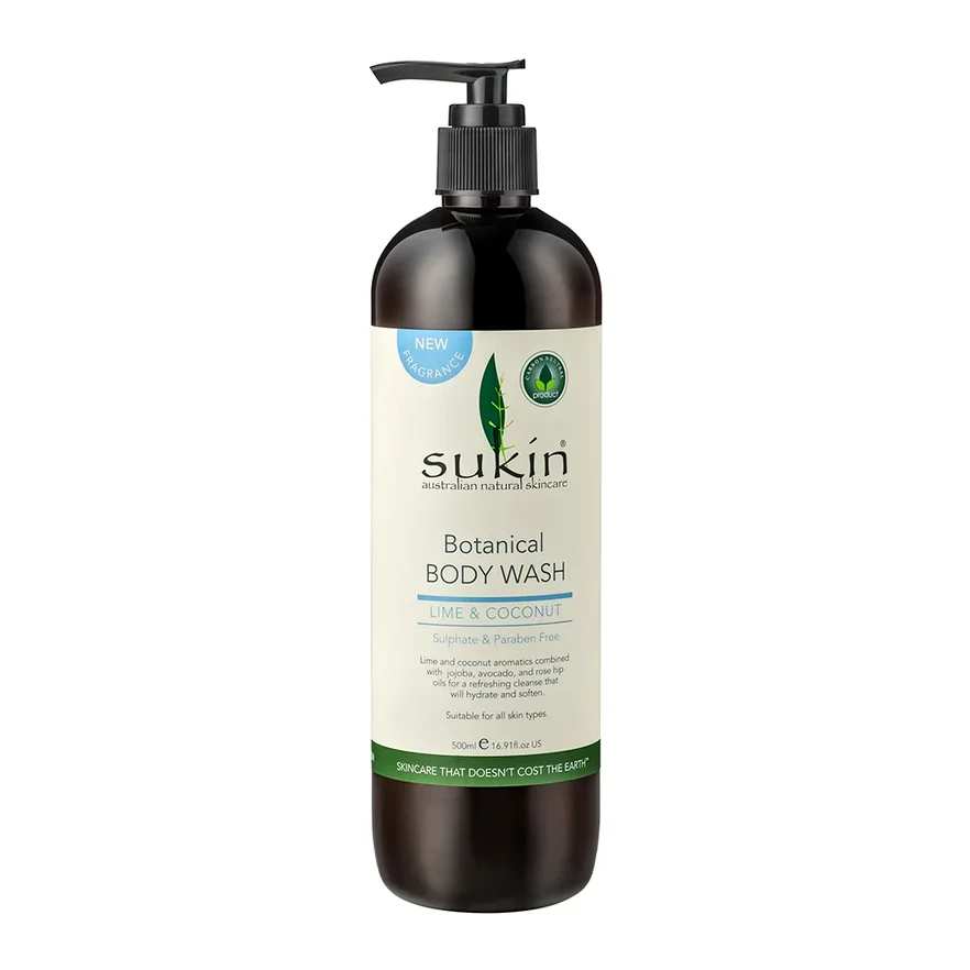 Купить Гель для душа лайм и кокос - Sukin Botanical Body Wash - Lime and Coconut (Для душа и ванны) в Москве